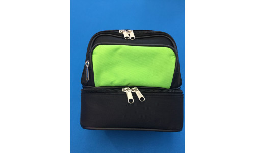 Petite Turniertasche für 3 Kugeln und Zubehör - grünes patch