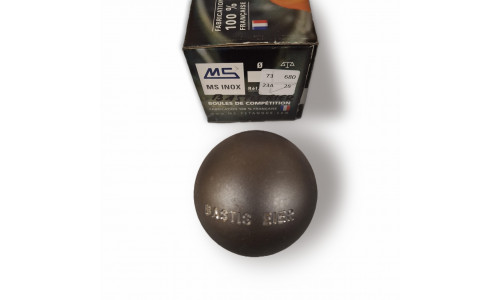 "INOX" Boule Kugel - MS Petanque MS Petanque 680 Gramm, 73 mm gravur BASTIS EIER