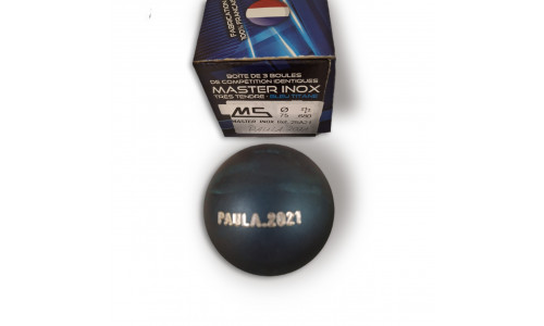 "Master" INOX Boule Kugel - MS Petanque  680 Gramm, 75 mm gravur PAULA.2021