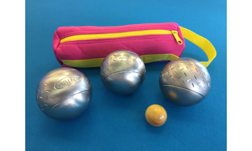 Obut Freizeitkugeln INOX CHEVRON inkl. Softtasche PINK