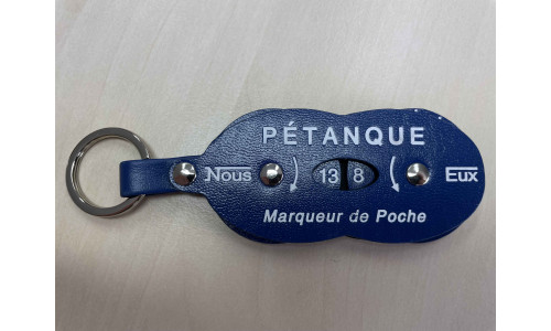 Leder Punktezähler mit Schlüsselanhänger BLAU