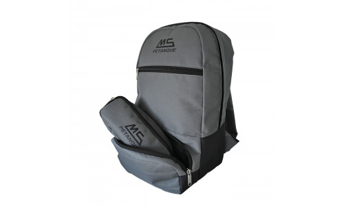 MS-Petanque Rucksack Grau für 3 Boule-Kugeln inkl. Innentasche