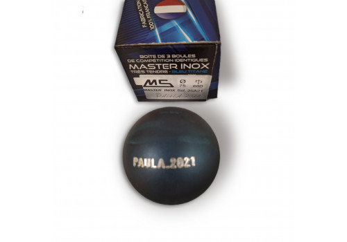 "Master" INOX Boule Kugel - MS Petanque  680 Gramm, 75 mm gravur PAULA.2021