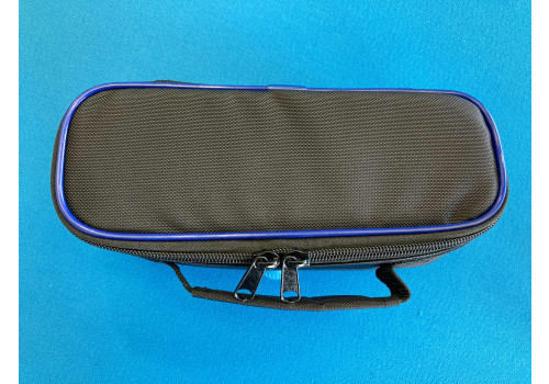 Tragetasche "COMFORT" schwarz mit blauer Paspel Umrandung