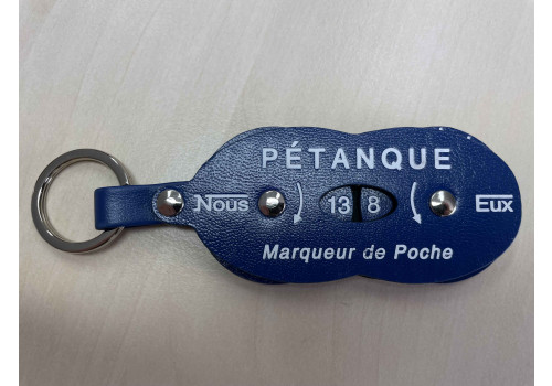 Leder Punktezähler mit Schlüsselanhänger BLAU