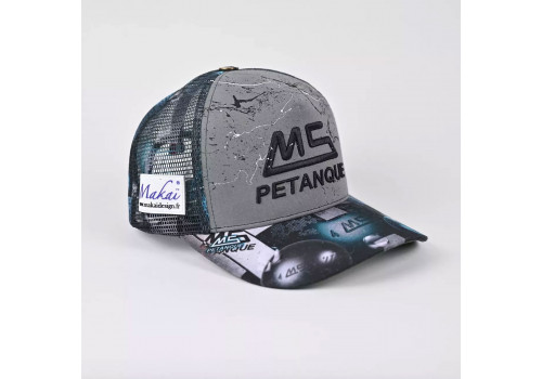 MS Petanque Baseballkappe Makai Grau/Schwarz mit Netz, limitierte Edition