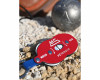 Leder Punktezähler MS-Petanque mit Schlüsselanhänger in Rot/Blau/Weiß