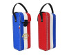 MS Petanque Ledertasche 3-farbig (blau/weiß/rot) Französische Flagge mit Trageriemen